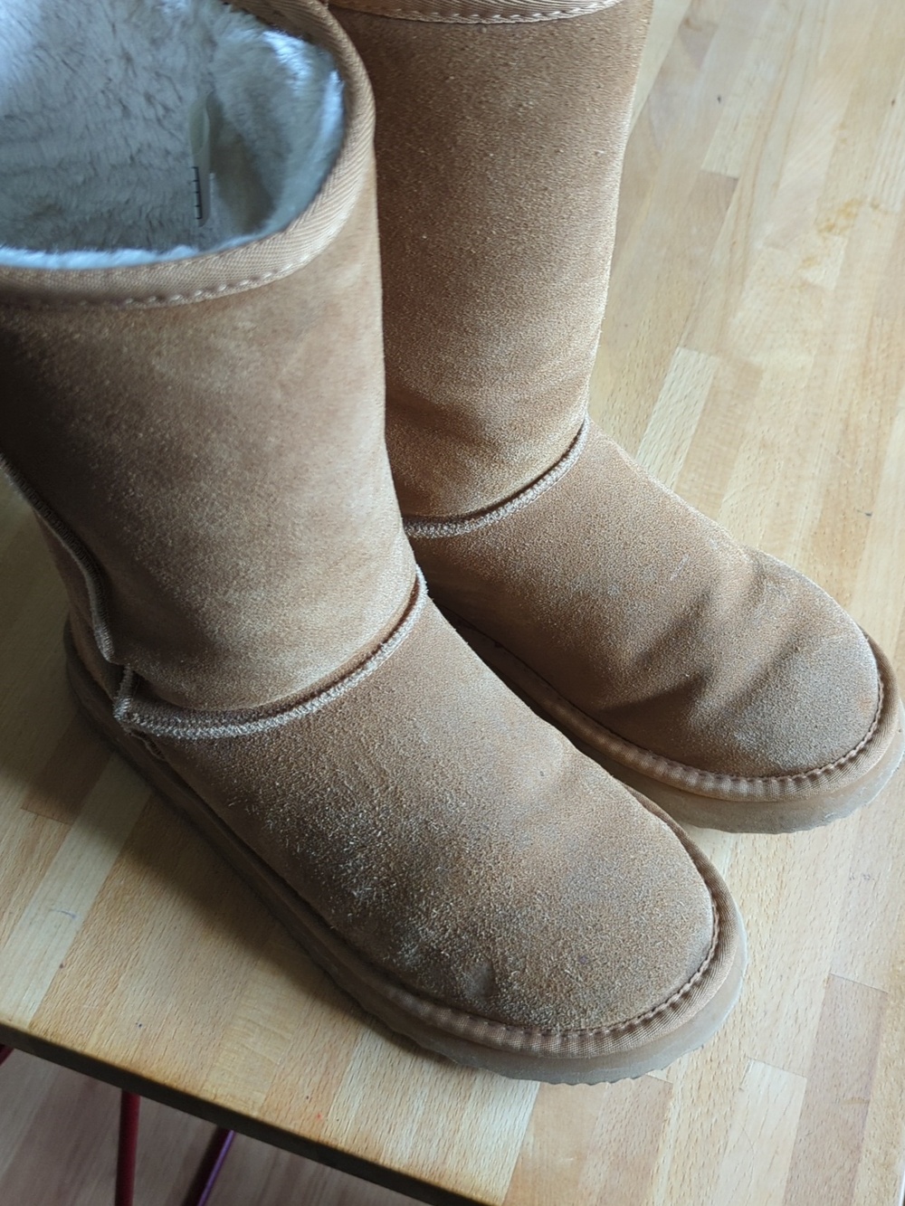 Ausland Chestnut Suede Shearling Tall Boots